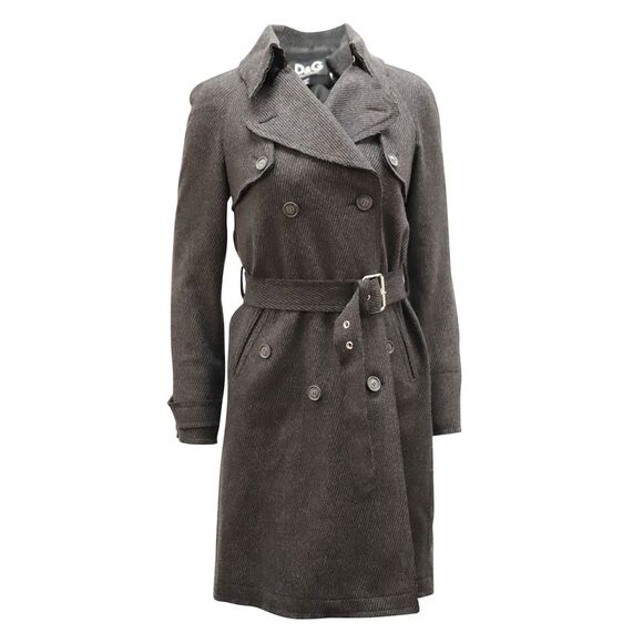 Dolce & Gabbana Yellow Double Breasted Trench Coat Jacket
